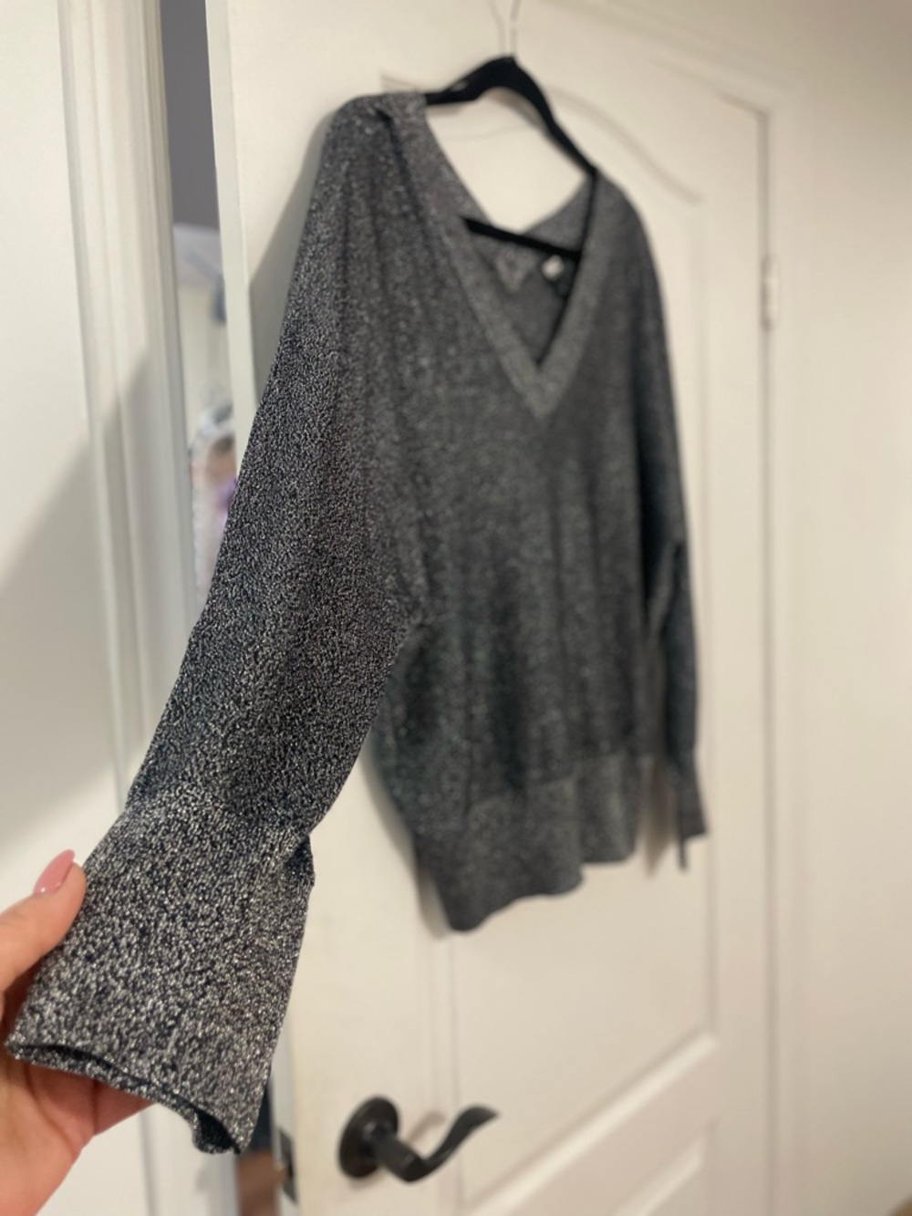 INC International Concepts Heather Gray V-Neck Sweater Size Large